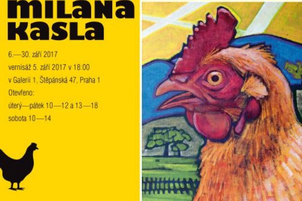 Dolnolukavický malíř Milan Kasl vystavuje v Praze slepice 