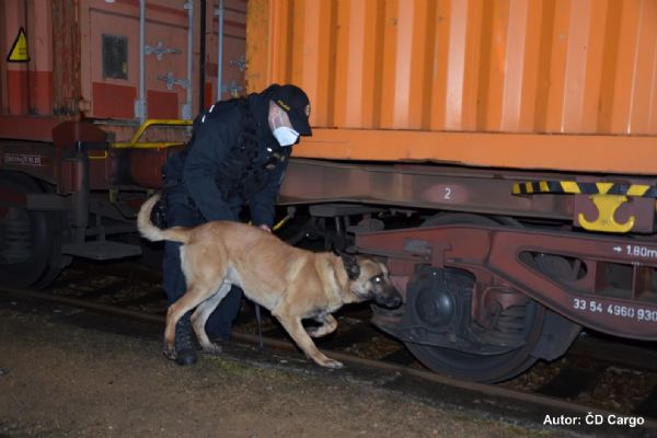 Policisté při ojedinělé akci kontrolovali ve Vejprnicích nákladní vlak