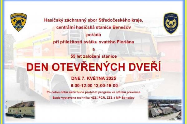 Navštivte hasiče ve Středočeském kraji: Prohlídky a darování krve na svátek sv. Floriána