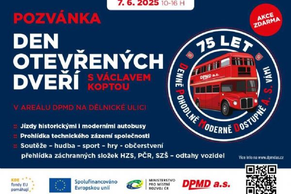 Děčínský dopravní podnik slaví 75 let: Den otevřených dveří s bohatým programem