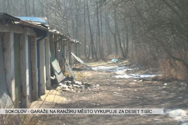 Sokolov: Garáže na Ranžíru město vykupuje za deset tisíc korun (TV Západ)