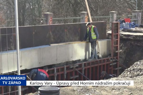 Karlovy Vary: Úpravy před Horním nádražím pokračují (TV Západ)