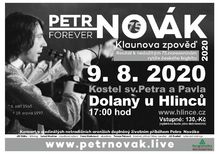 Kostel u Dolan v neděli hostí recitál Petr Novák Forever