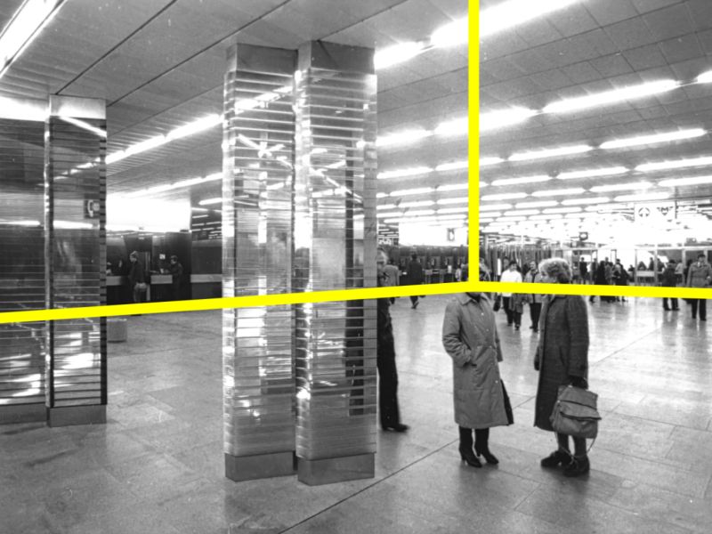V obnoveném vestibulu Na Knížecí ve stanici metra Anděl byla otevřena výstava Minulá budoucnost