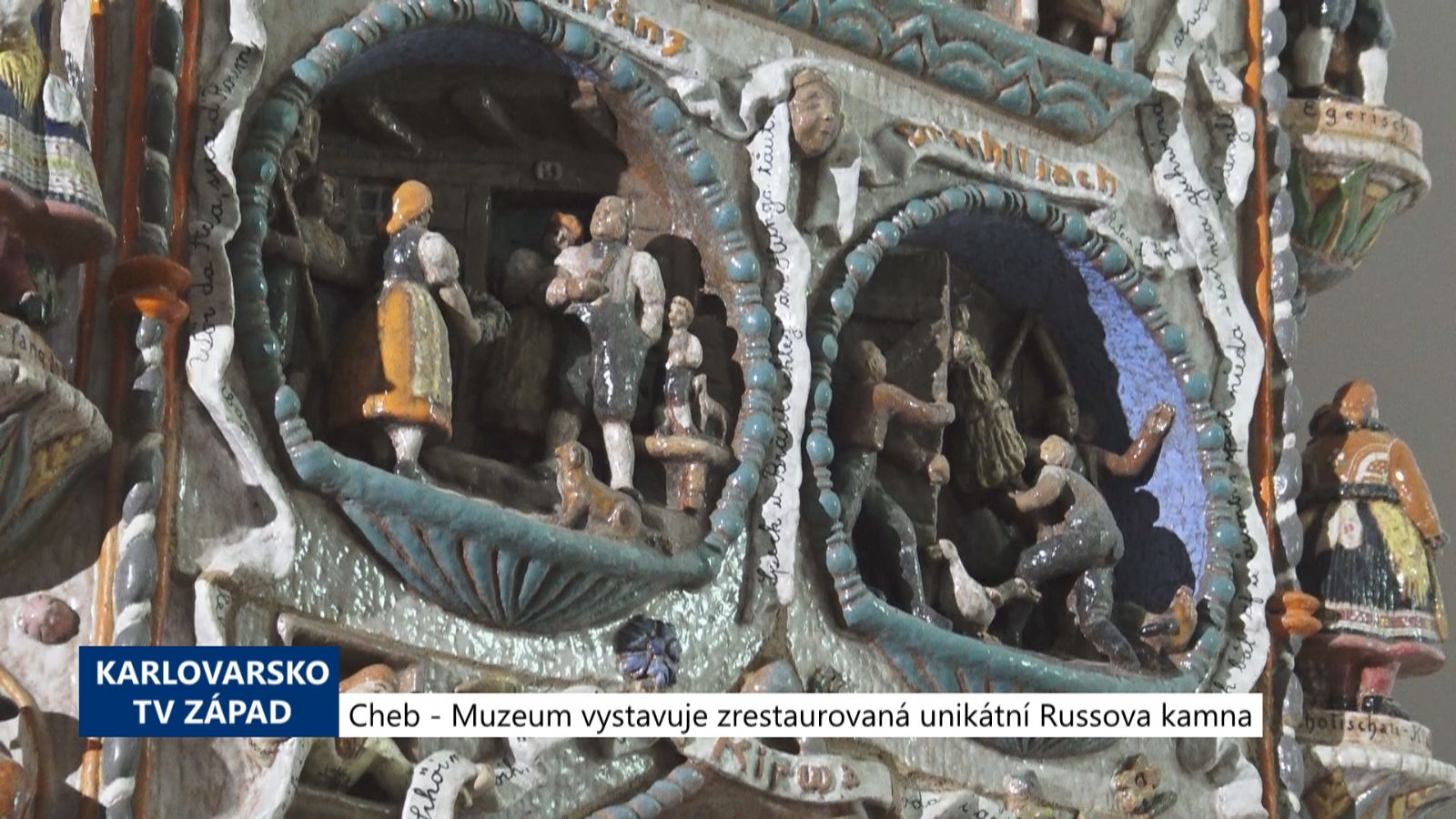 Cheb: Muzeum vystavuje zrestaurovaná unikátní Russova kamna (TV Západ)