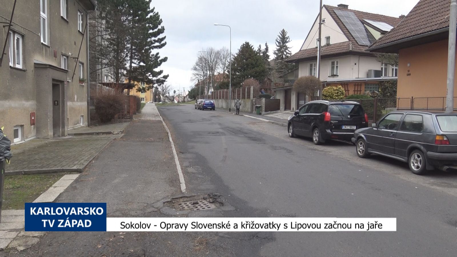 Sokolov: Opravy Slovenské a křižovatky s Lipovou začnou na jaře (TV Západ)