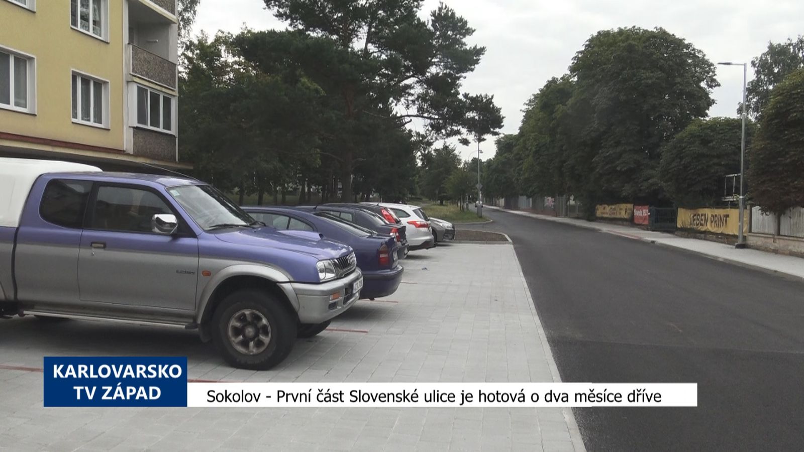 Sokolov: První část Slovenské ulice je hotová o dva měsíce dříve (TV Západ)