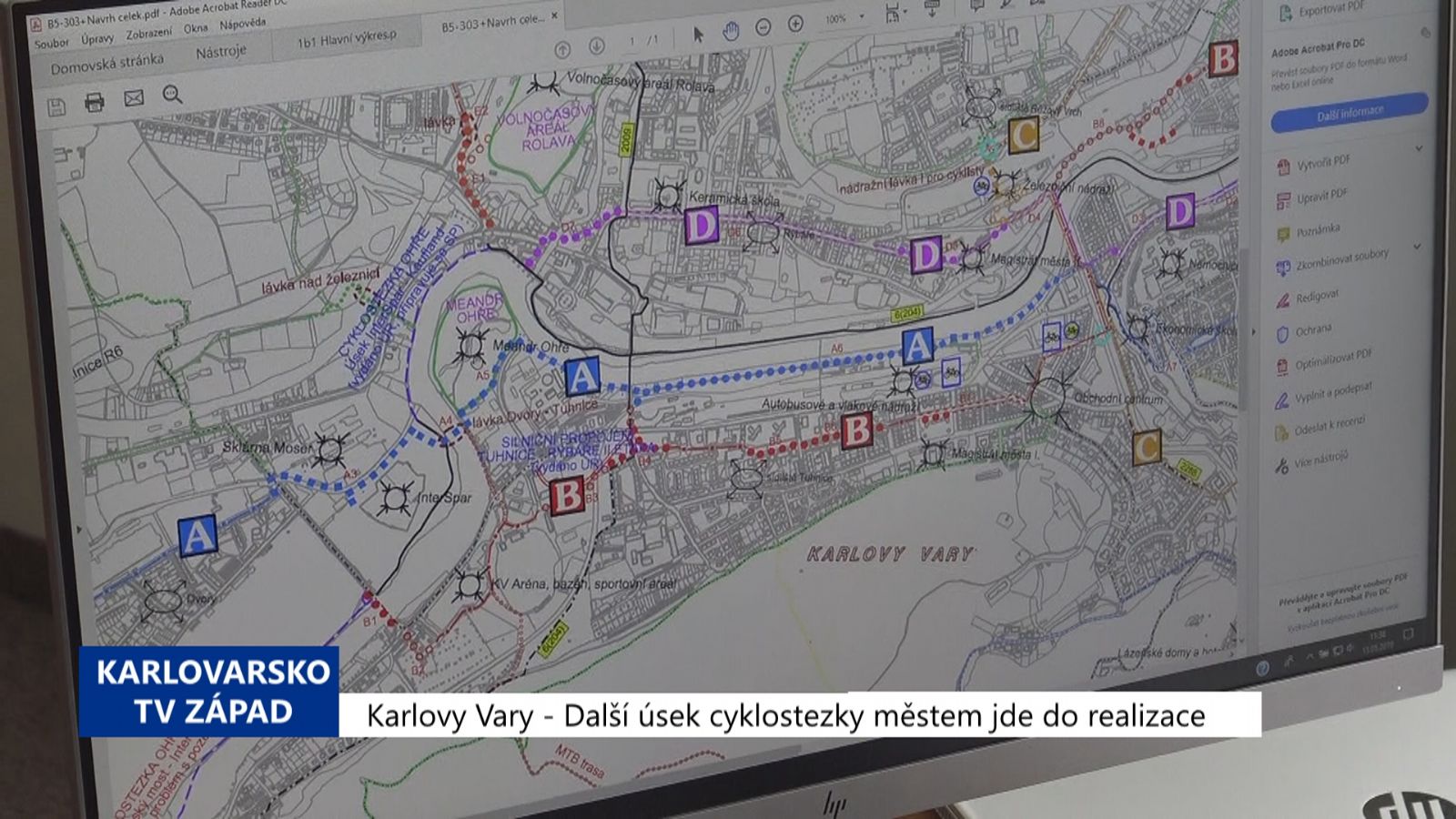 Karlovy Vary: Další úsek cyklostezky městem jde do realizace (TV Západ)