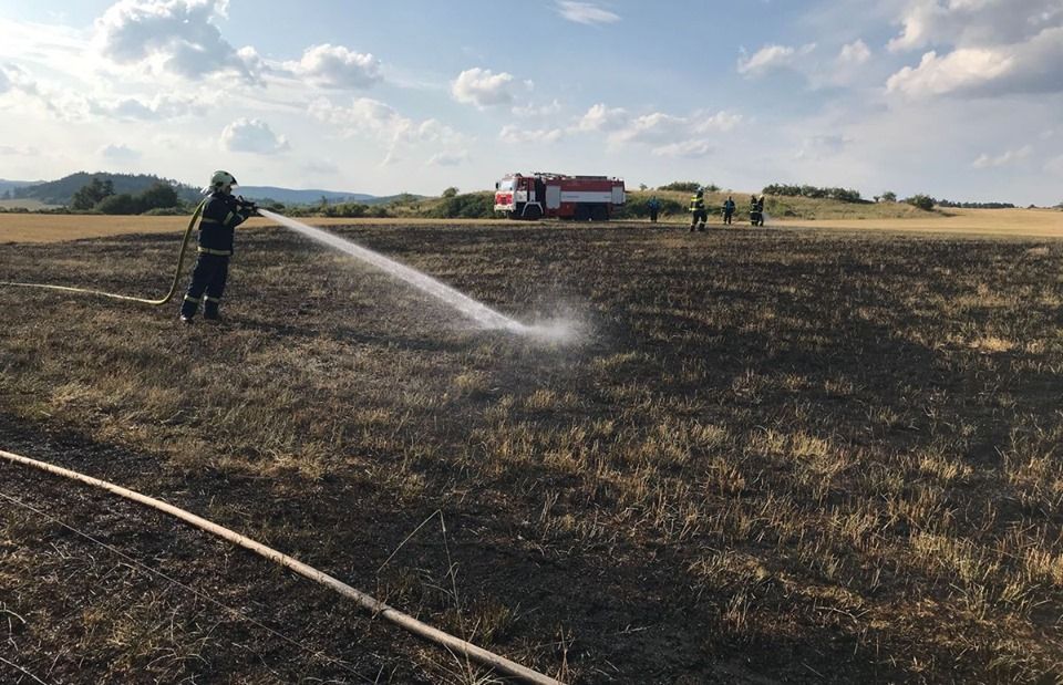 Vrbice: Požár trávy se šířil k lesu