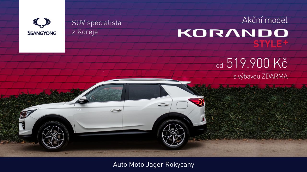 Pořiďte si nové SUV SsangYong KORANDO STYLE+ za bezkonkurenční cenu a s výbavou zdarma!